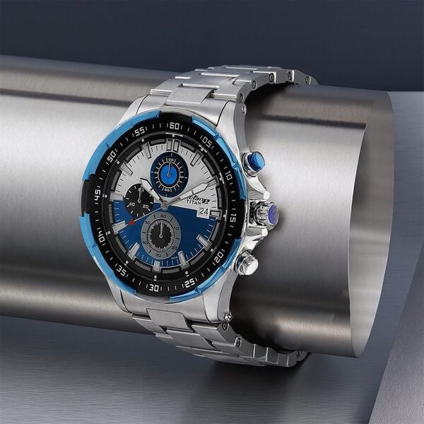Titan Octane Quartz Chronograph Blue Dial Stainless Steel Strap Watch For Men NU90044KM03 - Shop Authentic TITMENWAT(s) from Maybrands - for as low as ₦369000! 