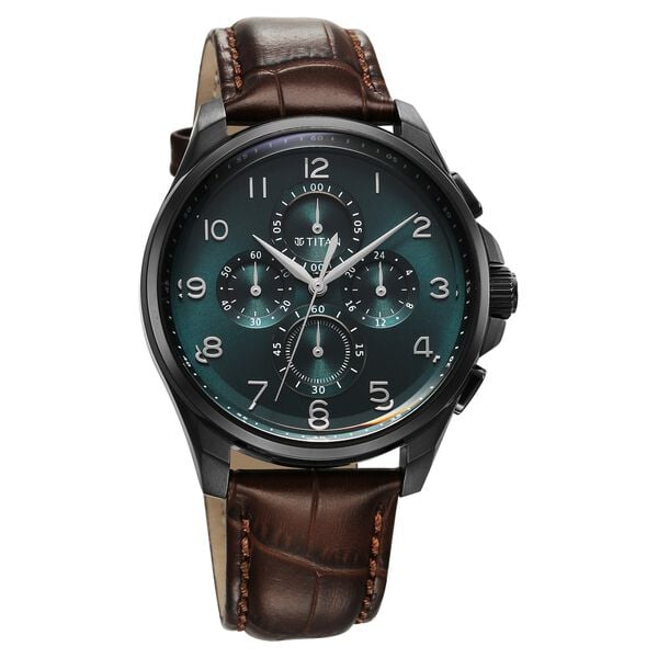 Titan Classic Chrono Blue Dial Quartz Multifunction Leather Strap watch for Men NT90169NL01 - Shop Authentic TITMENWAT(s) from Maybrands - for as low as ₦279500! 