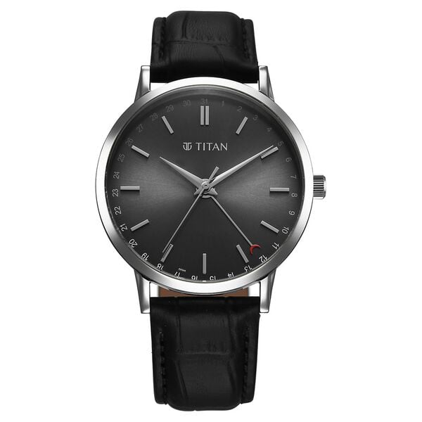 Titan Elegance Analog with Date by Hand and Dark Grey Dial Black Leather Strap Watch for Men 90202SL02 - Shop Authentic TITMENWAT(s) from Maybrands - for as low as ₦179000! 