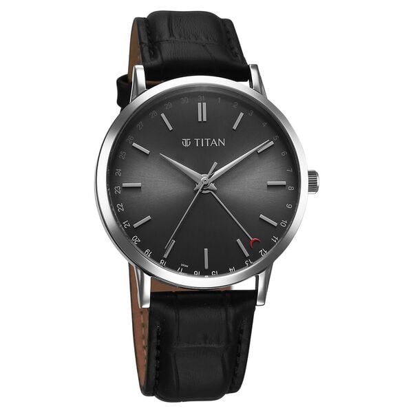 Titan Elegance Analog with Date by Hand and Dark Grey Dial Black Leather Strap Watch for Men 90202SL02 - Shop Authentic TITMENWAT(s) from Maybrands - for as low as ₦179000! 