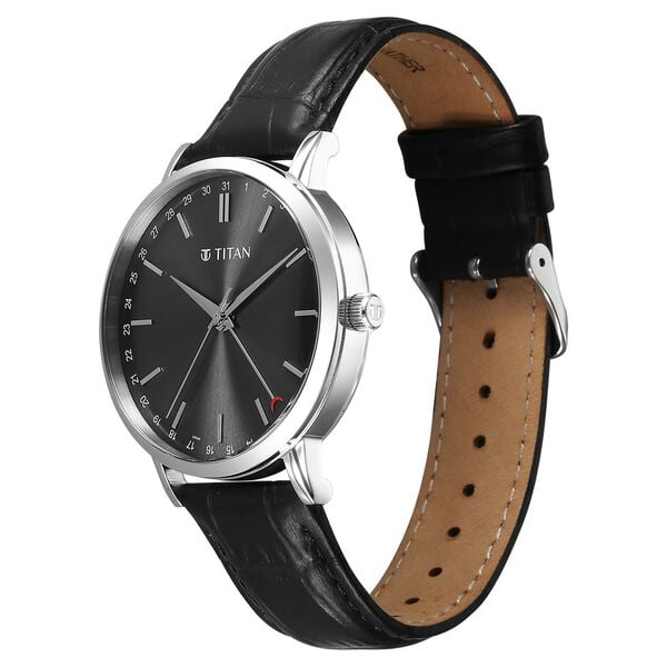 Titan Elegance Analog with Date by Hand and Dark Grey Dial Black Leather Strap Watch for Men 90202SL02 - Shop Authentic TITMENWAT(s) from Maybrands - for as low as ₦179000! 