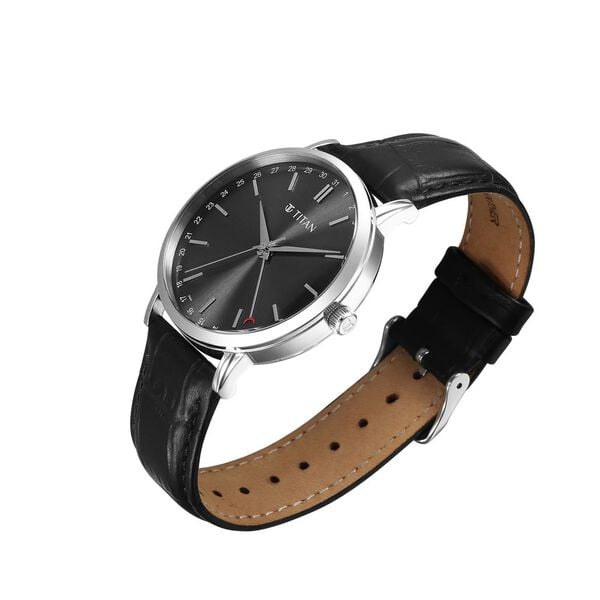 Titan Elegance Analog with Date by Hand and Dark Grey Dial Black Leather Strap Watch for Men 90202SL02 - Shop Authentic TITMENWAT(s) from Maybrands - for as low as ₦179000! 