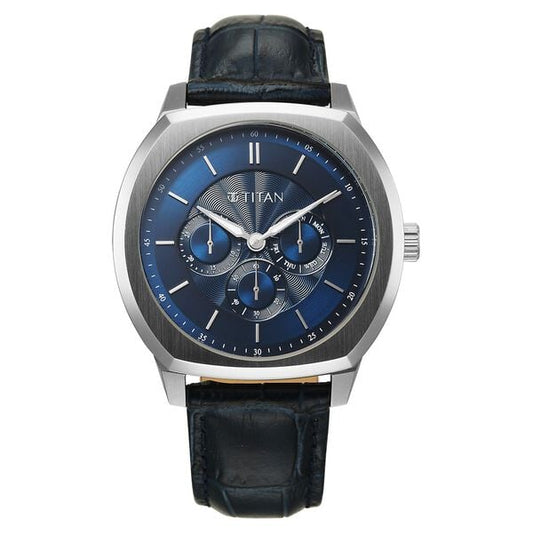 Titan Regalia Arc Analog with Day Date Second Subdial and Blue Dial Blue Leather Strap Watch for Men NU90213SL01 - Shop Authentic TITMENWAT(s) from Maybrands - for as low as ₦337500! 