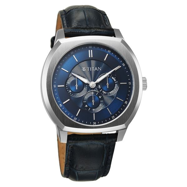 Titan Regalia Arc Analog with Day Date Second Subdial and Blue Dial Blue Leather Strap Watch for Men NU90213SL01 - Shop Authentic TITMENWAT(s) from Maybrands - for as low as ₦337500! 