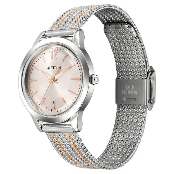 Titan Titan Timeless Urban Quartz Analog Pink Dial Metal Strap Watch For Women NU95287KM01 - Shop Authentic TITWOMWAT(s) from Maybrands - for as low as ₦248000! 