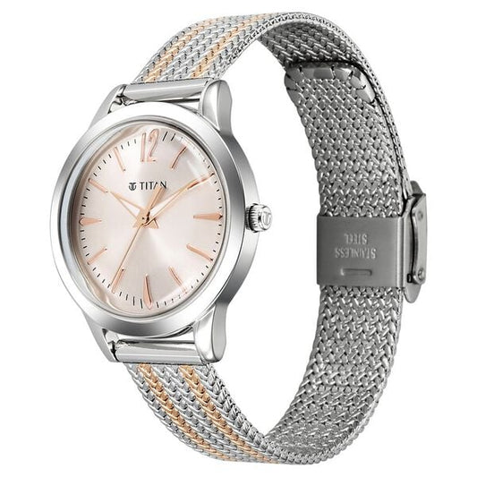 Titan Titan Timeless Urban Quartz Analog Pink Dial Metal Strap Watch For Women NU95287KM01 - Shop Authentic TITWOMWAT(s) from Maybrands - for as low as ₦248000! 