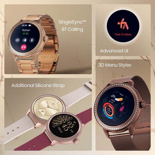Titan Valerie Premium Smartwatch with AllÂ 316L SS construction, Skin Temp. Sensor, Womenâ€™s Health, SingleSync BT Calling 95292WM02 - Shop Authentic TITSMTWAT(s) from Maybrands - for as low as ₦214000! 