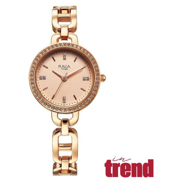 Titan Raga Showstopper Quartz Analog Rose Gold Dial Metal Strap Watch For Women NT95305WM01 - Shop Authentic TITWOMWAT(s) from Maybrands - for as low as ₦163500! 