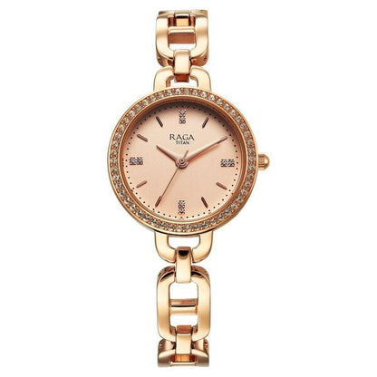 Titan Raga Showstopper Quartz Analog Rose Gold Dial Metal Strap Watch For Women NT95305WM01 - Shop Authentic TITWOMWAT(s) from Maybrands - for as low as ₦163500! 