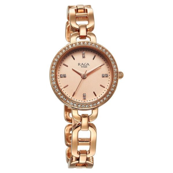 Titan Raga Showstopper Quartz Analog Rose Gold Dial Metal Strap Watch For Women NT95305WM01 - Shop Authentic TITWOMWAT(s) from Maybrands - for as low as ₦163500! 