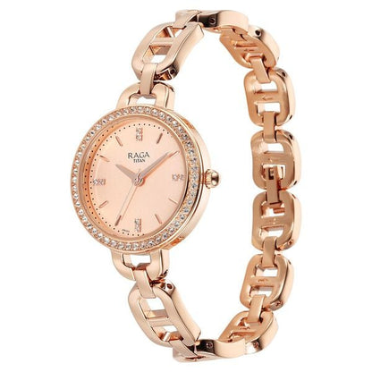 Titan Raga Showstopper Quartz Analog Rose Gold Dial Metal Strap Watch For Women NT95305WM01 - Shop Authentic TITWOMWAT(s) from Maybrands - for as low as ₦163500! 