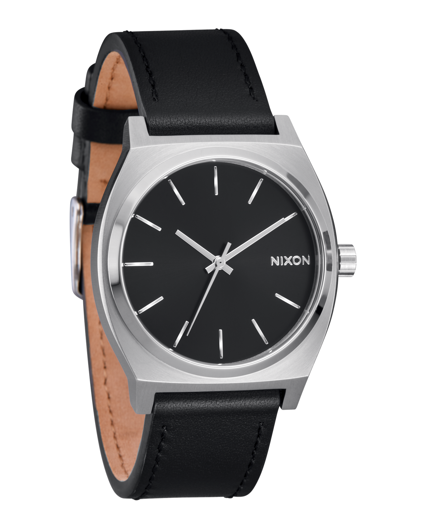 Nixon Time Teller Leather Watch | Silver / Black A1373625-00 - Shop Authentic Watches(s) from Maybrands - for as low as ₦251000! 