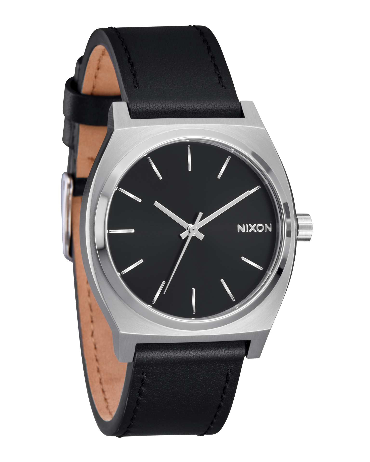 Nixon Time Teller Leather Watch | Silver / Black A1373625-00 - Shop Authentic Watches(s) from Maybrands - for as low as ₦251000! 