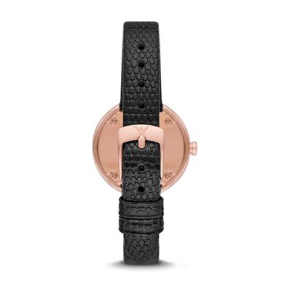 AR11493-Emporio Armani Two-Hand Black Leather Watch for Women - Shop Authentic watch(s) from Maybrands - for as low as ₦284500! 