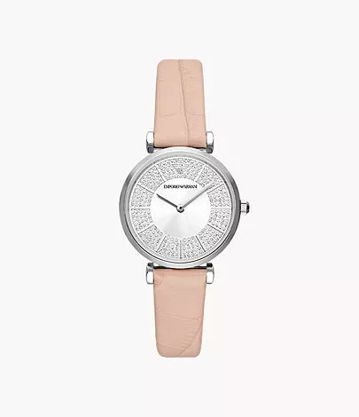 AR11543-Emporio Armani Two-Hand Pink Leather Watch for Women - Shop Authentic watch(s) from Maybrands - for as low as ₦281000! 