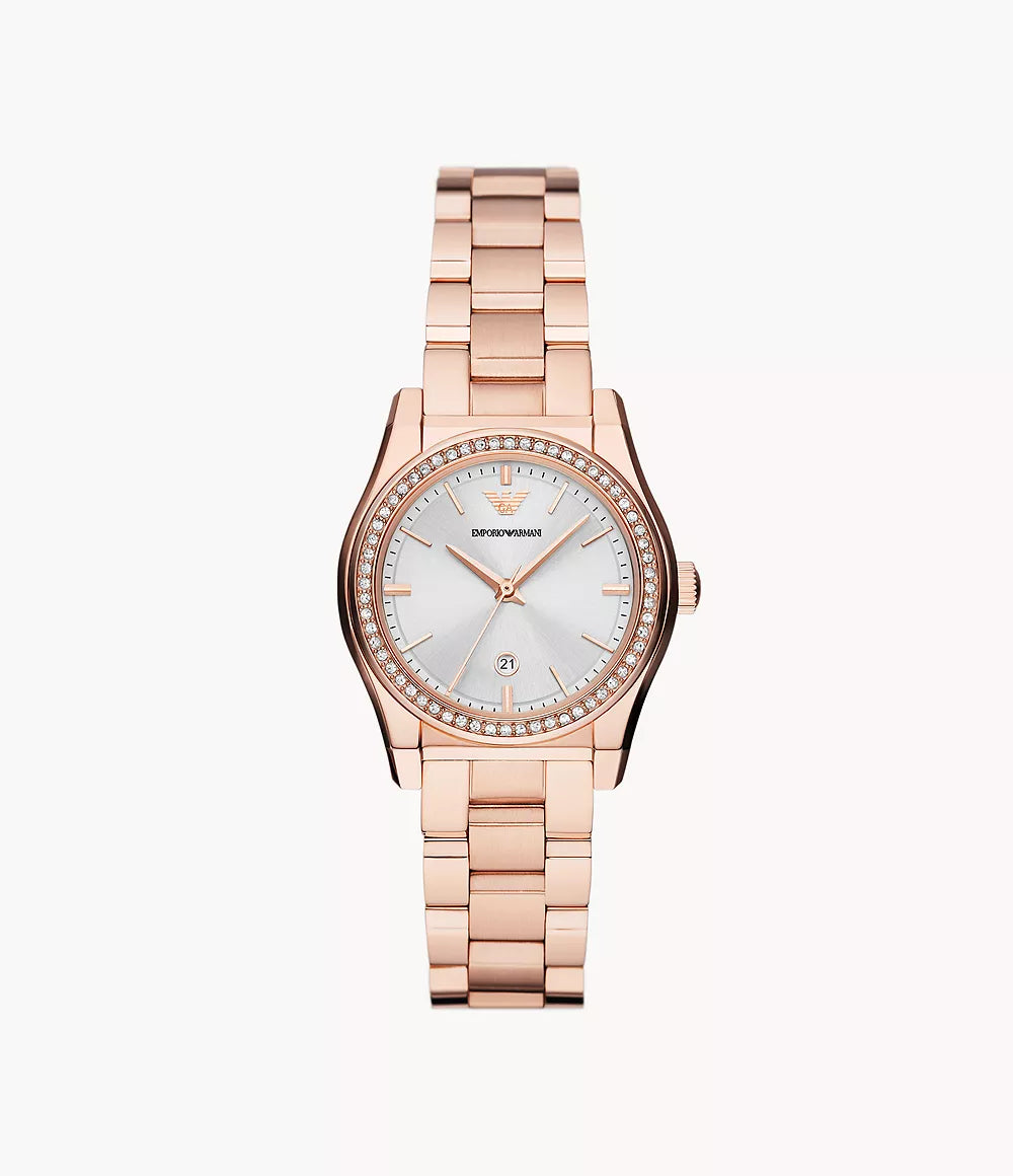 Emporio Armani Three-Hand Date Rose Gold-Tone Stainless Steel Watch AR11558 - Shop Authentic Watches(s) from Maybrands - for as low as ₦612500! 