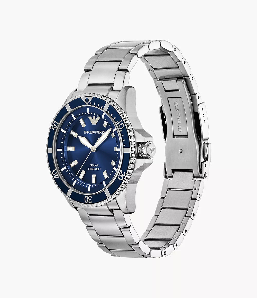 Emporio Armani World Explorer Solar-Powered Three-Hand Stainless Steel Watch AR11697 - Shop Authentic ARMMENWAT(s) from Maybrands - for as low as ₦466000! 
