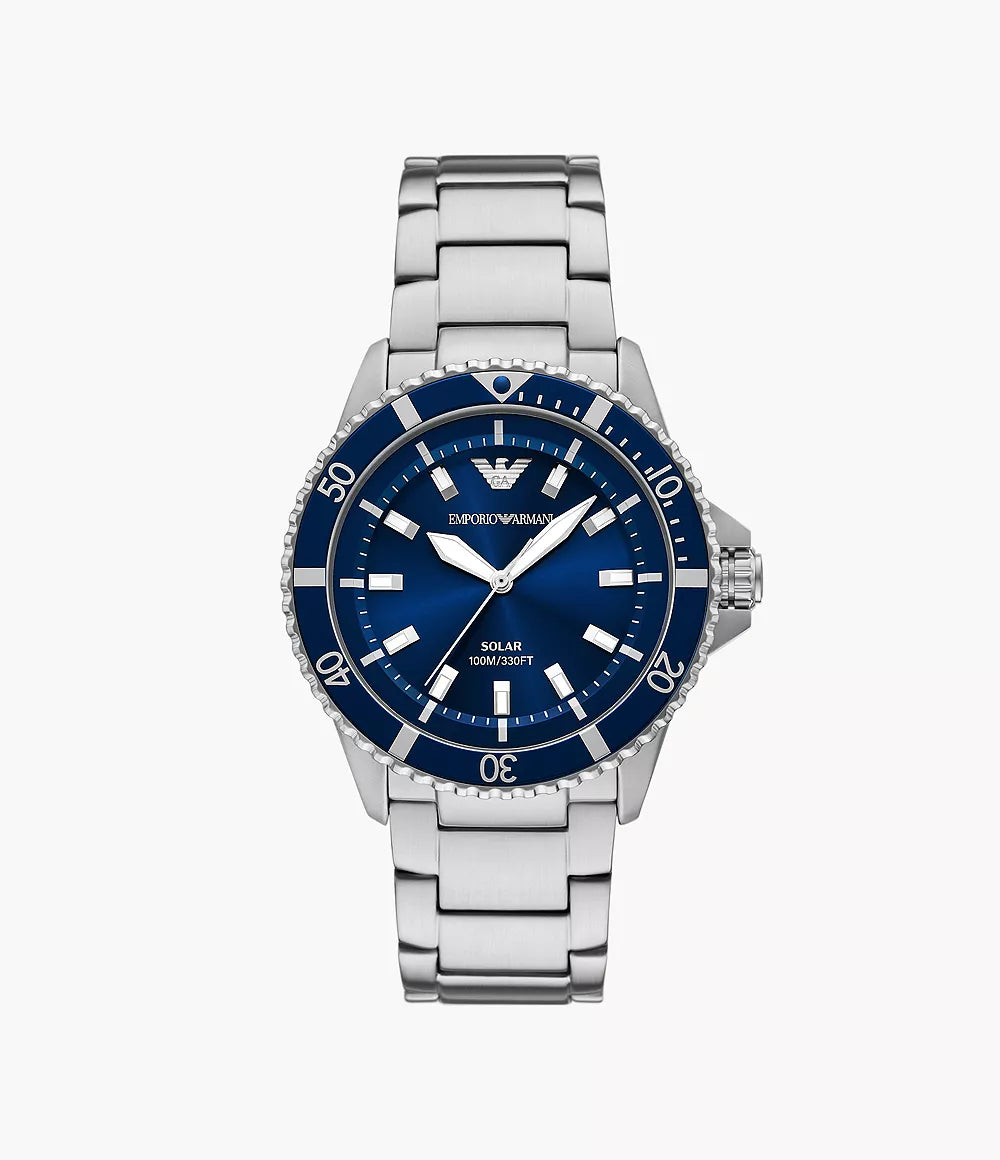 Emporio Armani World Explorer Solar-Powered Three-Hand Stainless Steel Watch AR11697 - Shop Authentic ARMMENWAT(s) from Maybrands - for as low as ₦466000! 
