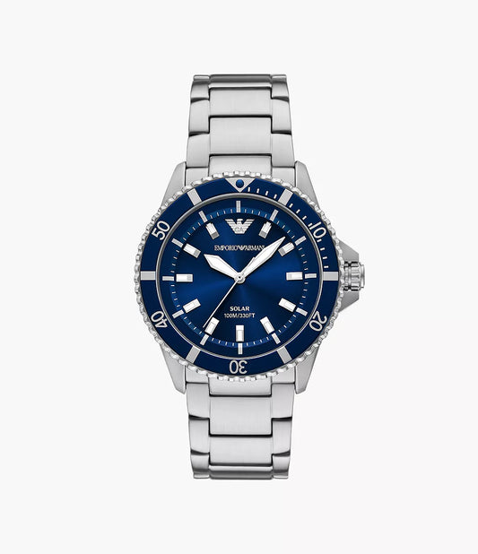 Emporio Armani World Explorer Solar-Powered Three-Hand Stainless Steel Watch AR11697 - Shop Authentic ARMMENWAT(s) from Maybrands - for as low as ₦466000! 