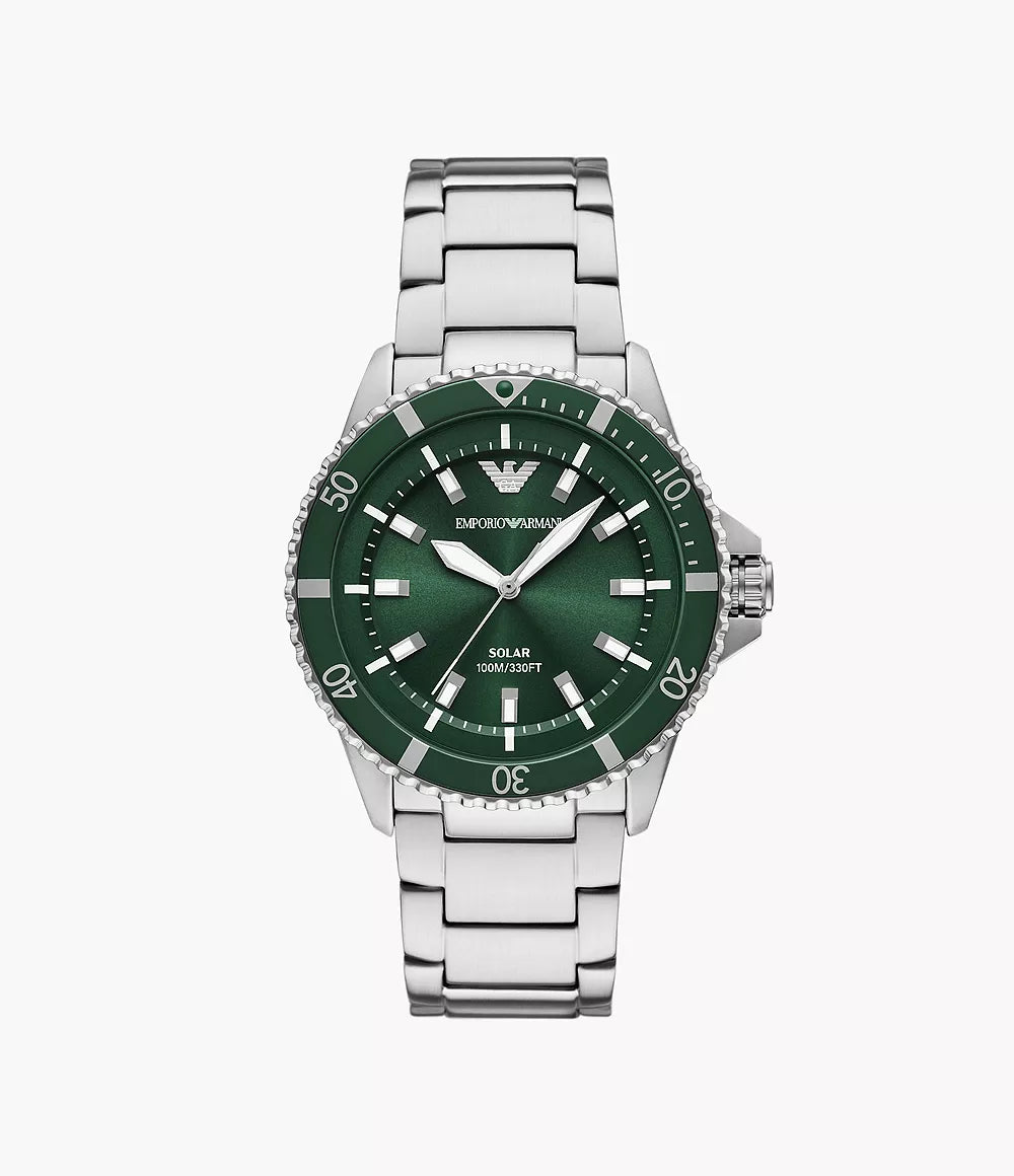 Emporio Armani World Explorer Solar-Powered Three-Hand Stainless Steel Watch AR11698 - Shop Authentic ARMMENWAT(s) from Maybrands - for as low as ₦466000! 