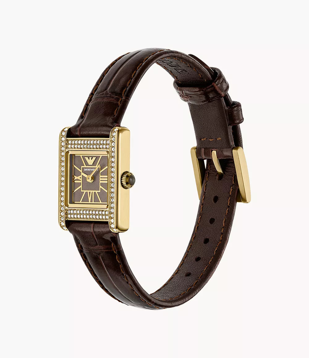 Emporio Armani Two-Hand Brown Leather Watch AR11705 - Shop Authentic ARMWOMWAT(s) from Maybrands - for as low as ₦363500.01! 