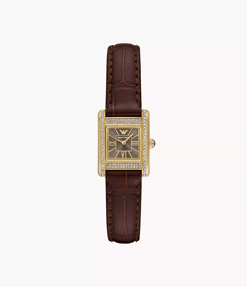 Emporio Armani Two-Hand Brown Leather Watch AR11705 - Shop Authentic ARMWOMWAT(s) from Maybrands - for as low as ₦363500.01! 
