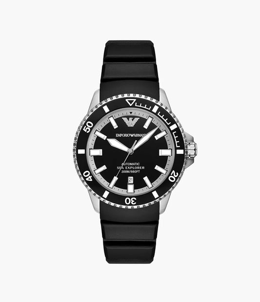 Emporio Armani Sea Explorer Automatic Black Silicone Watch AR60078 - Shop Authentic Watches(s) from Maybrands - for as low as ₦856500! 