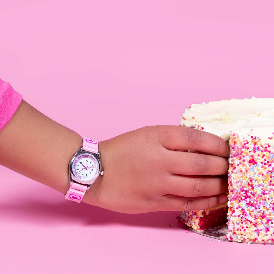 Tikkers Girls Pink Canvas Rip Strap Heart Watch, Purse and Bracelet Set ATK1031 - Shop Authentic PERTIKWAT(s) from Maybrands - for as low as ₦21500! 
