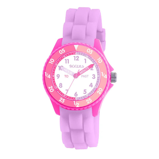 Tikkers Time Teacher Lilac & Pink Silicone Watch ATK1087