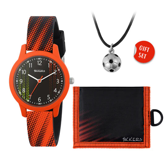 Tikkers Black & Orange Football Watch, Necklace and Wallet Gift Set ATK1108 - Shop Authentic Watches(s) from Maybrands - for as low as ₦27906.98! 
