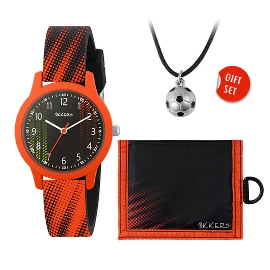 Tikkers Black & Orange Football Watch, Necklace and Wallet Gift Set  ATK1108 - Shop Authentic PERTIKWAT(s) from Maybrands - for as low as ₦32500! 