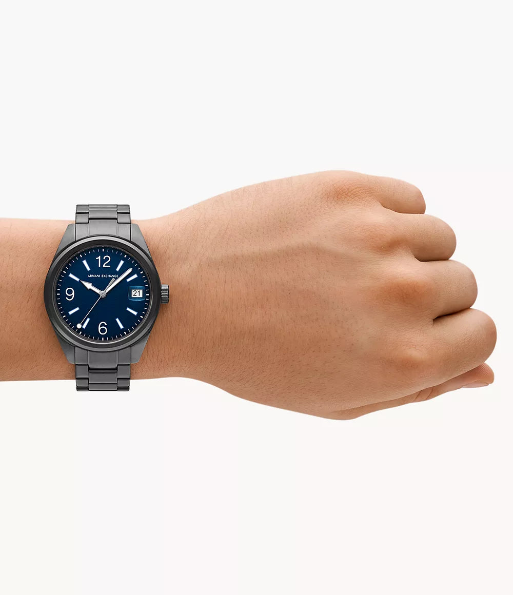 Armani Exchange Three-Hand Date Gunmetal Stainless Steel Watch AX1421 - Shop Authentic Watches(s) from Maybrands - for as low as ₦417500! 