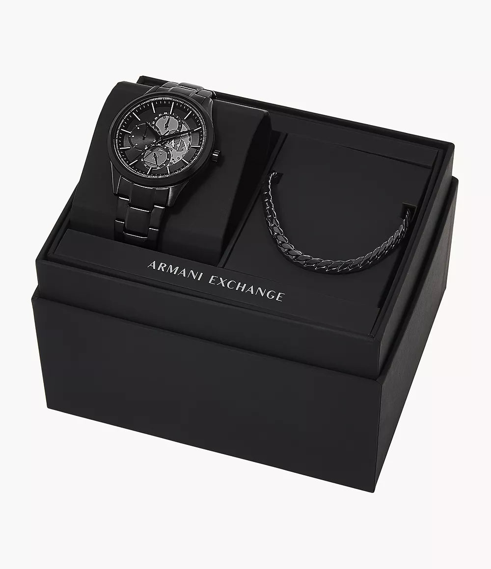 Armani Exchange Multifunction Black Stainless Steel Watch and Necklace Set AX7160SET - Shop Authentic Watches(s) from Maybrands - for as low as ₦475000! 