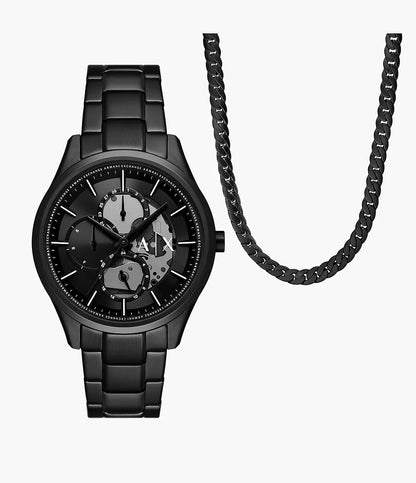 Armani Exchange Multifunction Black Stainless Steel Watch and Necklace Set AX7160SET - Shop Authentic Watches(s) from Maybrands - for as low as ₦475000! 