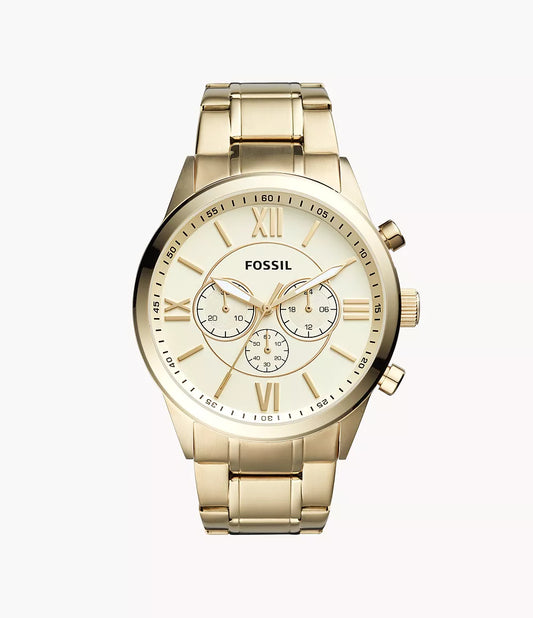 BQ1128IE - Fossil Flynn Chronograph Gold-Tone Stainless Steel Watch