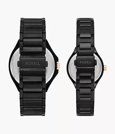 BQ2645SET - Fossil His and Her Multifunction Black Stainless Steel Watch Set - Shop Authentic (s) from Maybrands - for as low as ₦466000! 