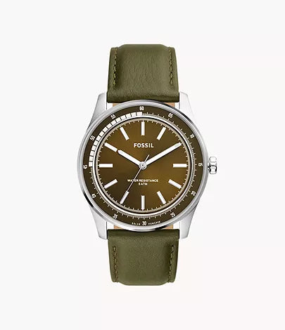 BQ2663-Fossil Sullivan Solar-Powered Green Leather Watch For Men - Shop Authentic watches(s) from Maybrands - for as low as ₦167000! 