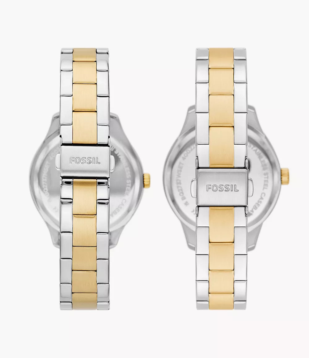 His and Hers Multifunction Two-Tone Stainless Steel Watch Set BQ2737SET - Shop Authentic Watches(s) from Maybrands - for as low as ₦595500! 