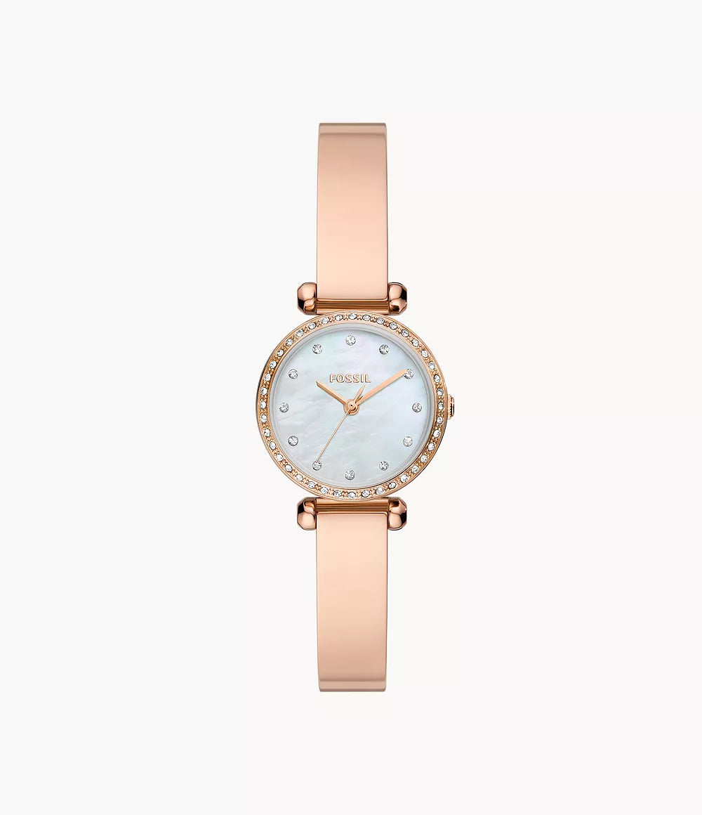 BQ3894 - Fossil Tillie Mini Three-Hand Rose Gold-Tone Stainless Steel Watch - Shop Authentic watches(s) from Maybrands - for as low as ₦197000! 