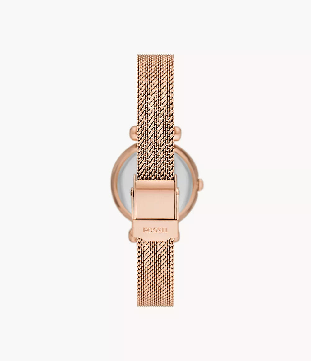 BQ3897 - Fossil Tillie Mini Three-Hand Rose Gold-Tone Stainless Steel Mesh Watch - Shop Authentic watches(s) from Maybrands - for as low as ₦276000! 