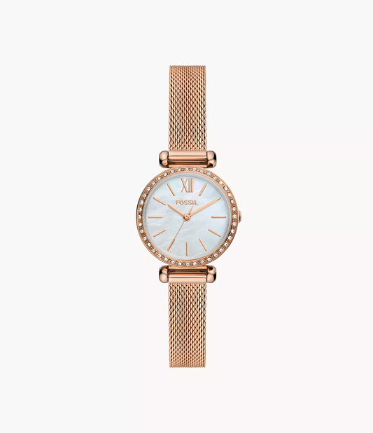 BQ3897 - Fossil Tillie Mini Three-Hand Rose Gold-Tone Stainless Steel Mesh Watch - Shop Authentic watches(s) from Maybrands - for as low as ₦276000! 