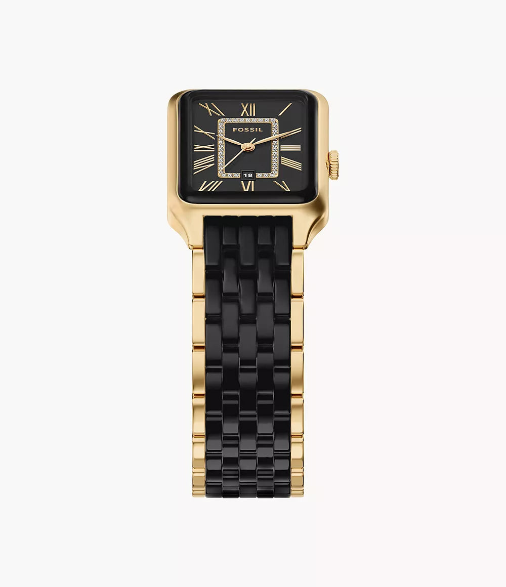Raquel 26mm Three-Hand Date Gold-Tone Stainless Steel and Black Ceramic Watch CE1135 - Shop Authentic FOSWOMWAT(s) from Maybrands - for as low as ₦720000! 