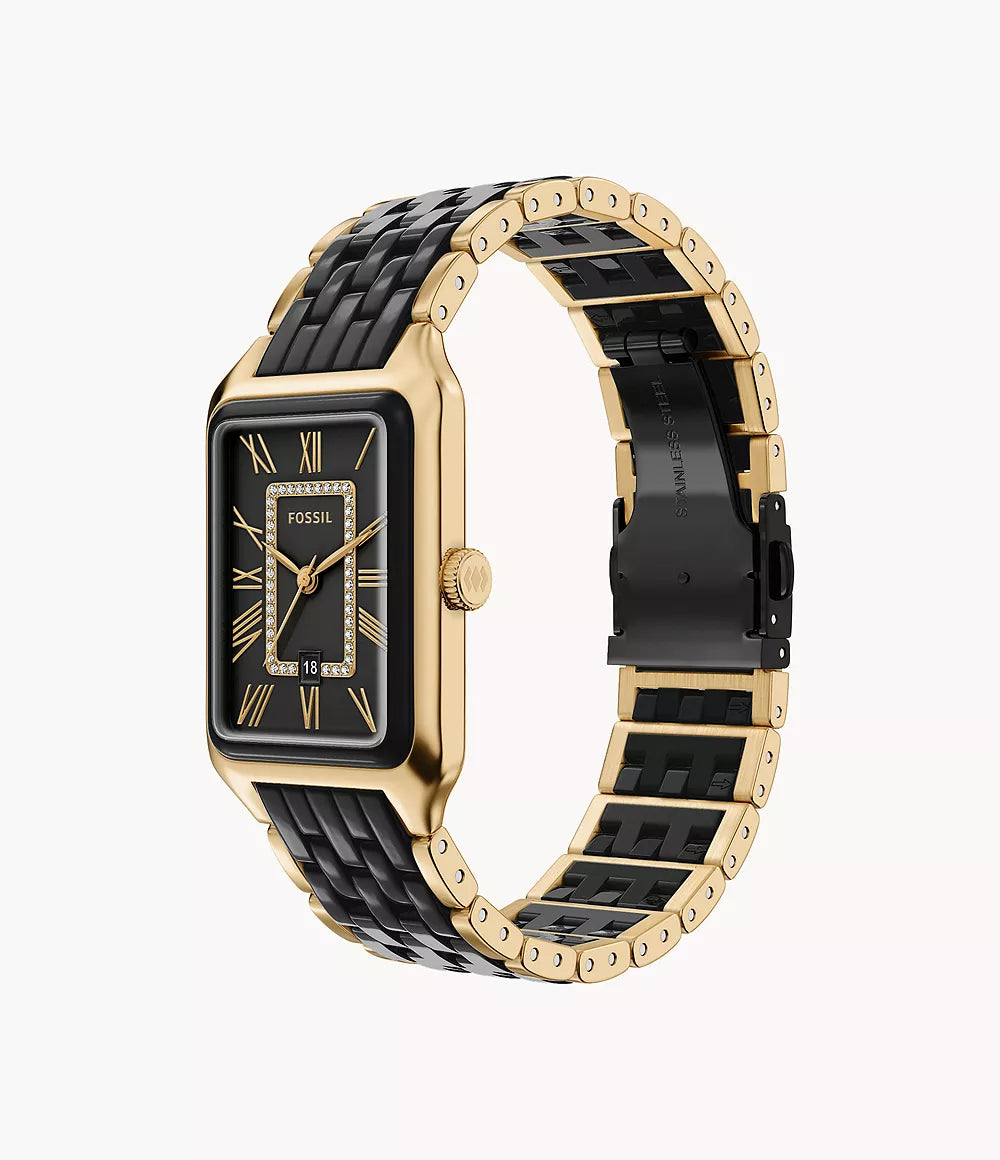Raquel 26mm Three-Hand Date Gold-Tone Stainless Steel and Black Ceramic Watch CE1135 - Shop Authentic FOSWOMWAT(s) from Maybrands - for as low as ₦720000! 