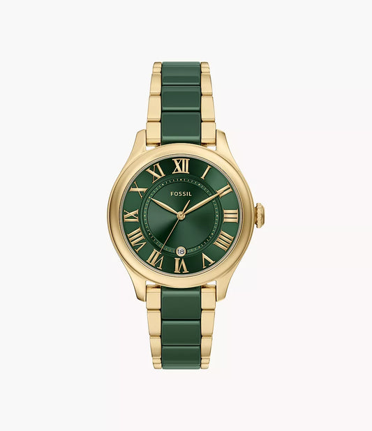 Gilmore 38mm Three-Hand Date Gold-Tone Stainless Steel & Green Ceramic Watch CE1138 - Shop Authentic FOSWOMWAT(s) from Maybrands - for as low as ₦525000! 