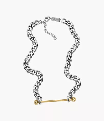 DX1408931-Diesel Two-Tone Stainless Steel Chain Unisex Necklace - Shop Authentic necklaces(s) from Maybrands - for as low as ₦114000! 