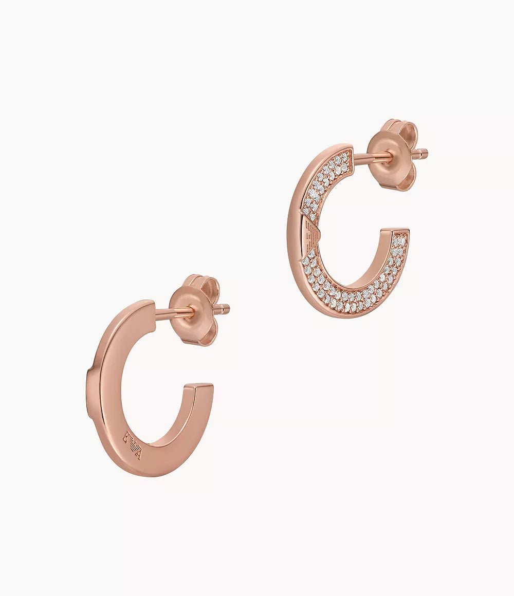 Emporio Armani Rose Gold-Tone Sterling Silver Hoop Earrings EG3590221 - Shop Authentic Earrings(s) from Maybrands - for as low as ₦172000! 