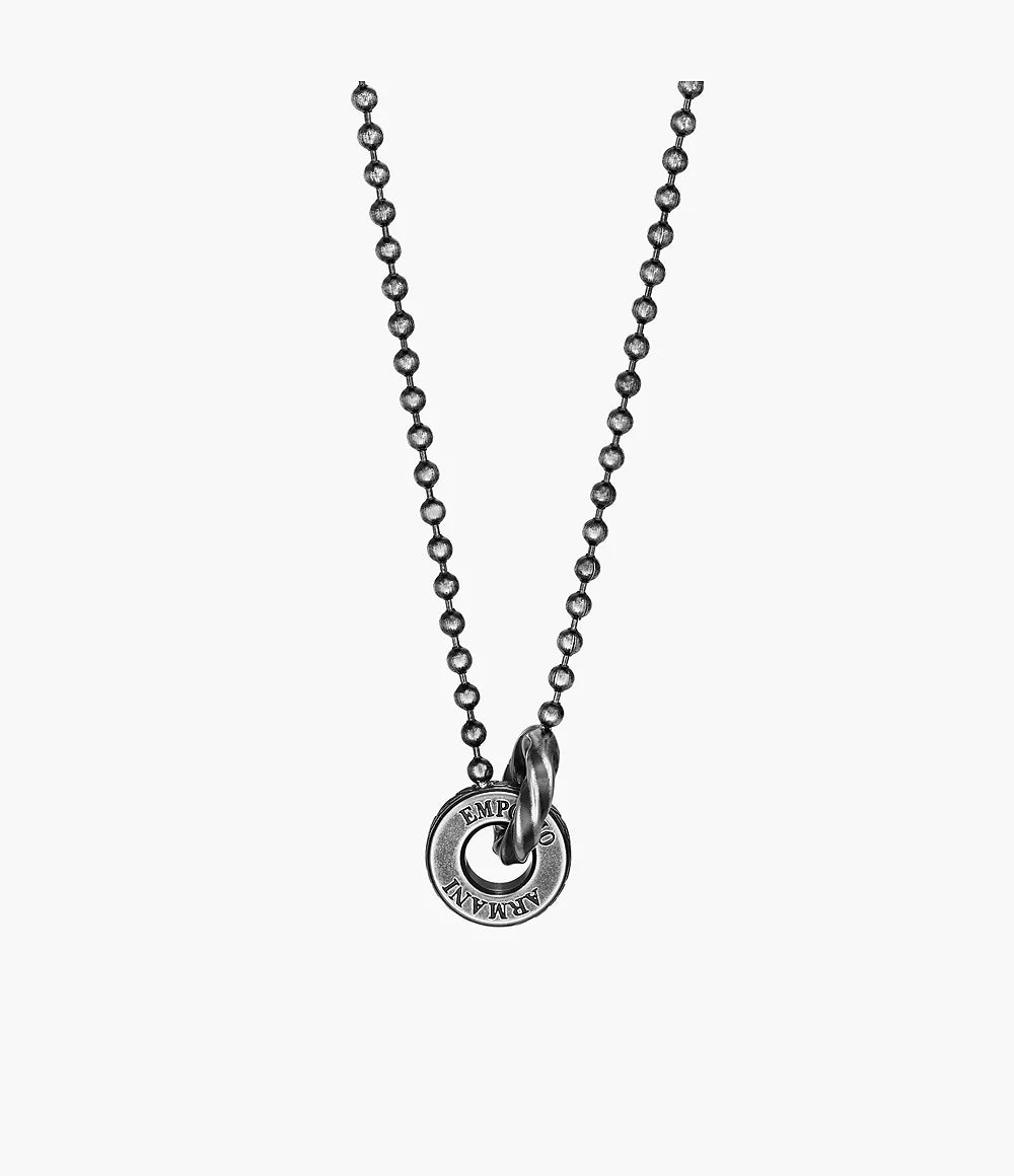 Emporio Armani Stainless Steel in Blacken Finishing Pendant Necklace EGS3027040 - Shop Authentic necklaces(s) from Maybrands - for as low as ₦224000! 