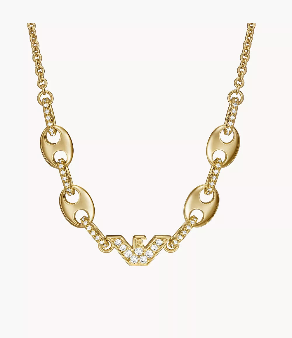 Emporio Armani Gold-Tone Brass Station Necklace EGS3058710 - Shop Authentic necklaces(s) from Maybrands - for as low as ₦258500! 