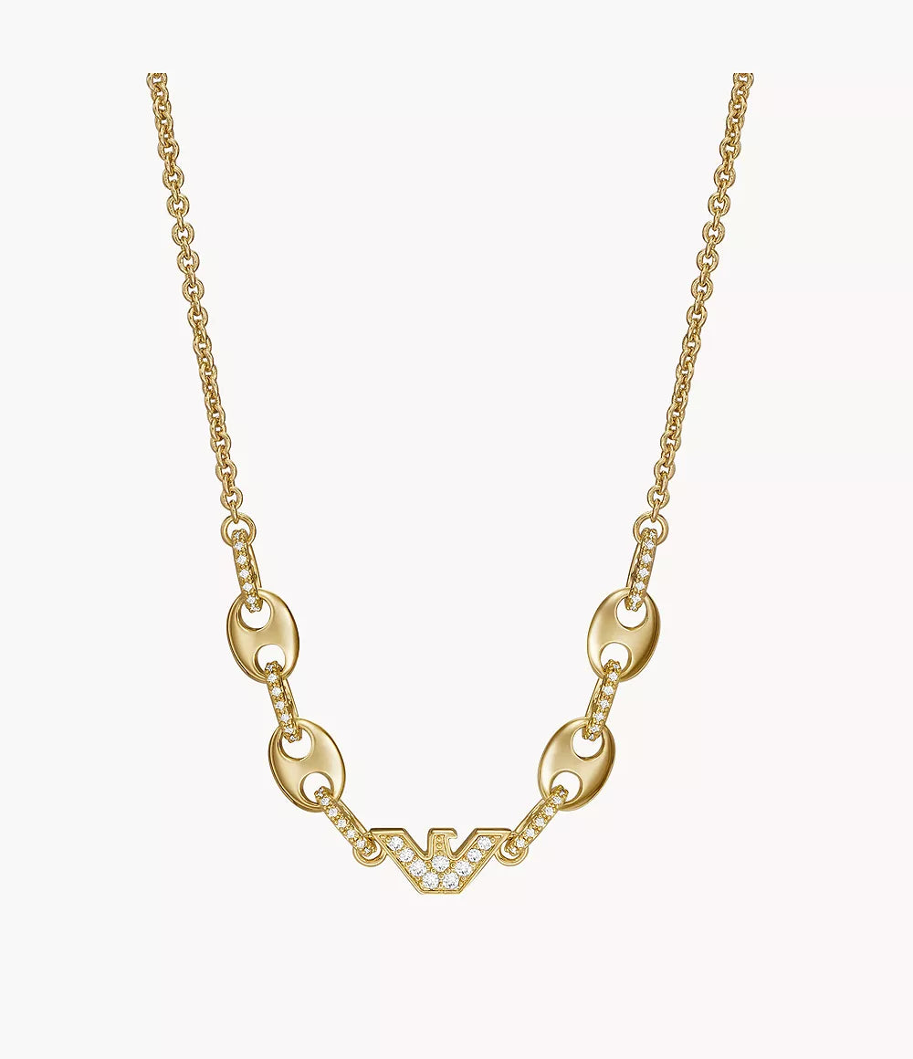 Emporio Armani Gold-Tone Brass Station Necklace EGS3058710 - Shop Authentic necklaces(s) from Maybrands - for as low as ₦258500! 