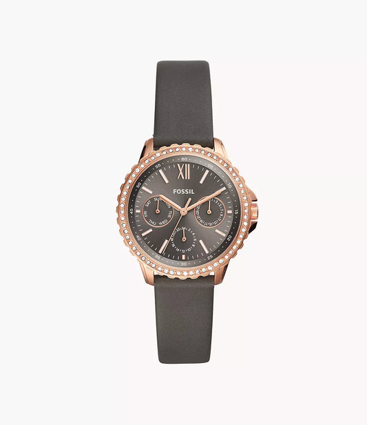 ES4889 - Fossil Izzy Multifunction Grey Leather Watch - Shop Authentic watches(s) from Maybrands - for as low as ₦184500! 
